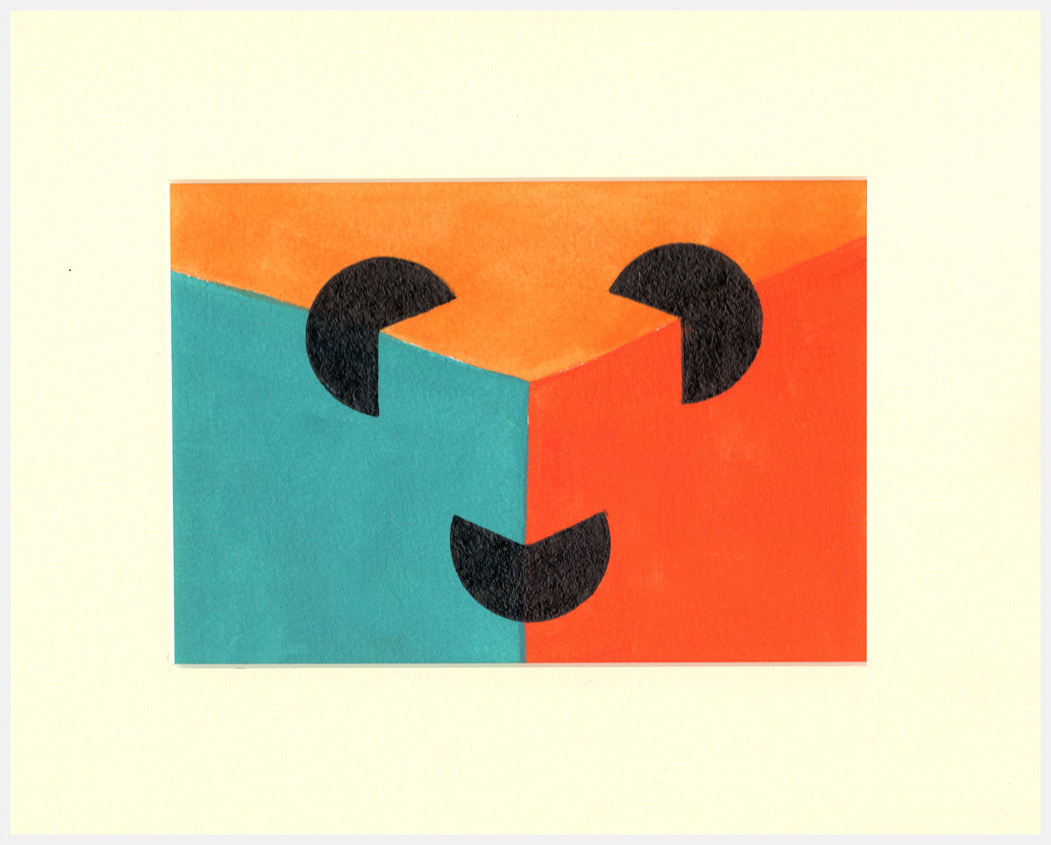 3D Cube Study #2 (Original Painting by Amy Ione)